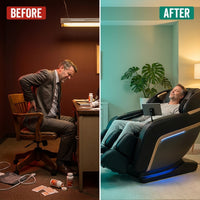 LuminaNova Halo-X Massage Chair — Before & After