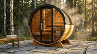 ThermoLoom BarrelView Outdoor Sauna — Lifestyle