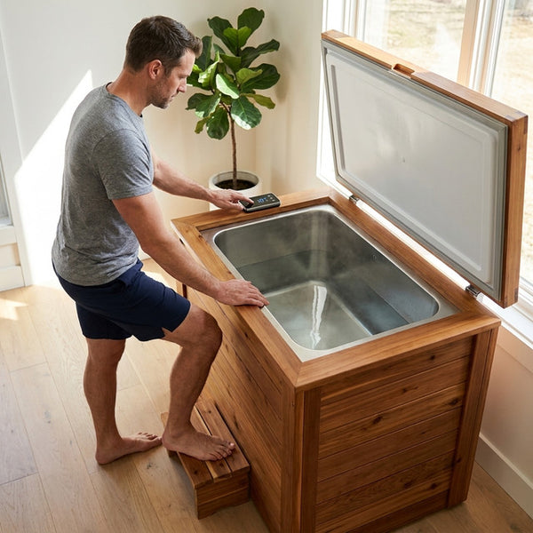 Cedar Cold Plunge Built for Daily Recovery, 304 Stainless Steel Basin, Touchscreen Controller, Whisper-Quiet Operation