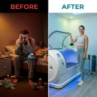 Hyperbaric Oxygen Chamber Engineered for Recovery, Advanced Pressure Control, Blue LED Therapy, Home Wellness — Before & After