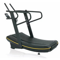 Manual Treadmill Designed for Natural Running Form, Self-Powered Curved Deck, Digital Monitor, Steel Frame