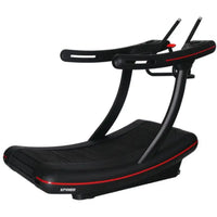 Manual Treadmill Designed for Natural Running Form, Self-Powered Curved Deck, Digital Monitor, Steel Frame